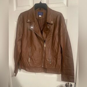 Women’s pleather moto jacket